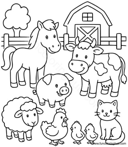 Farm Animals coloring pictures to print