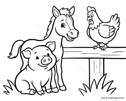Farm Animals pictures to color