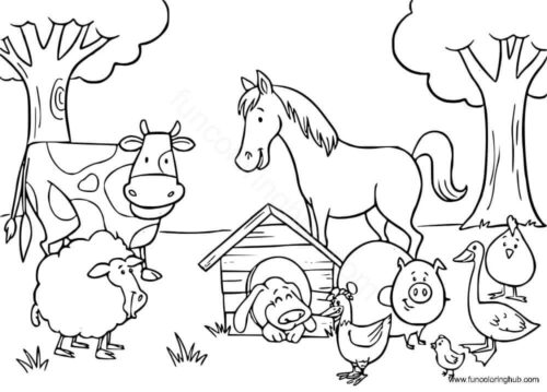 Free Farm Animal coloring pages printable
