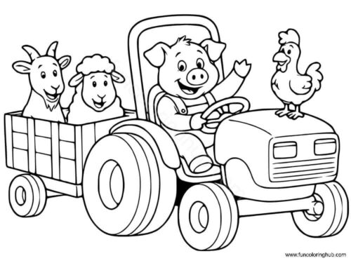Funny Farm Animal coloring image