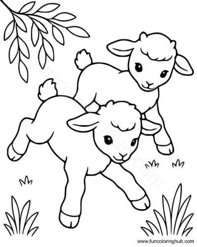 Goats At Farm coloring page