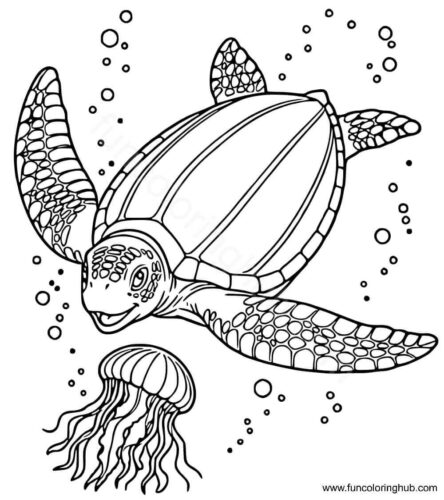 Leatherback turtle coloring page Leatherback turtle coloring page
