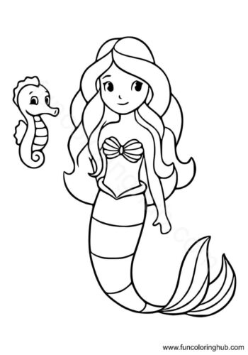 Little Mermaid With Her Little Pet