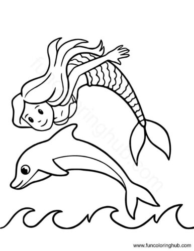 Mermaid Playing With A Dolphin