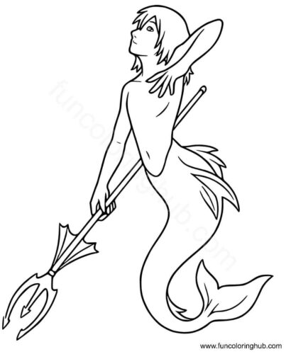 Merman coloring page
