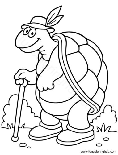 Old turtle coloring page Old turtle coloring page