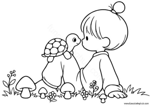 Precious Moment turtle coloring picture Precious Moment turtle coloring picture