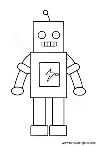 Robot coloring page for kids