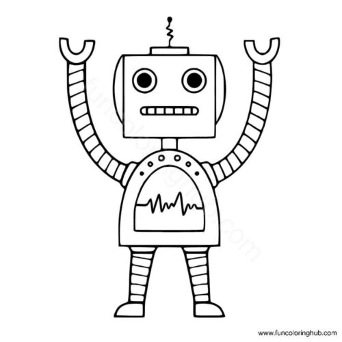 Robot coloring page for preschoolers