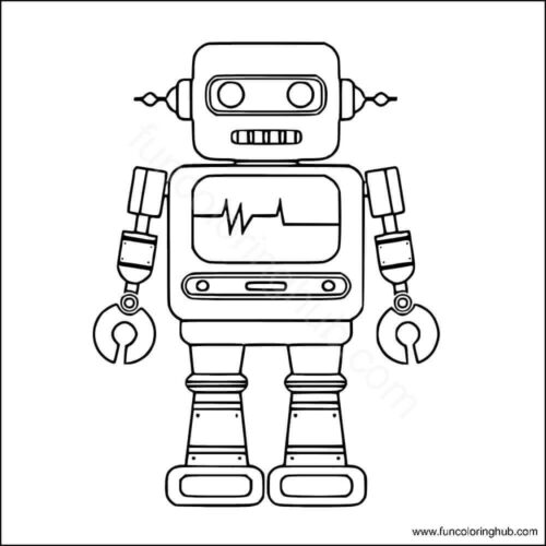 Robot coloring picture