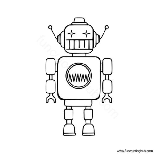 Robot colouring page