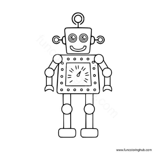 Robot with a timer at the center