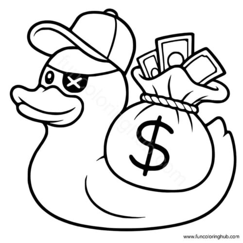 Rubber duck coloring page