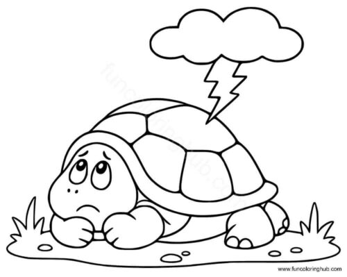 Scared turtle coloring page Scared turtle coloring page