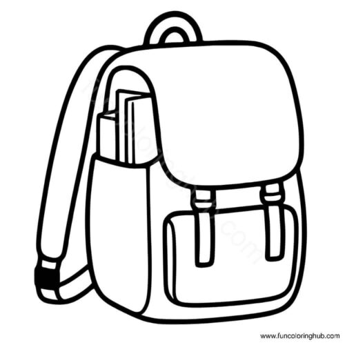 School bag coloring page School bag coloring page