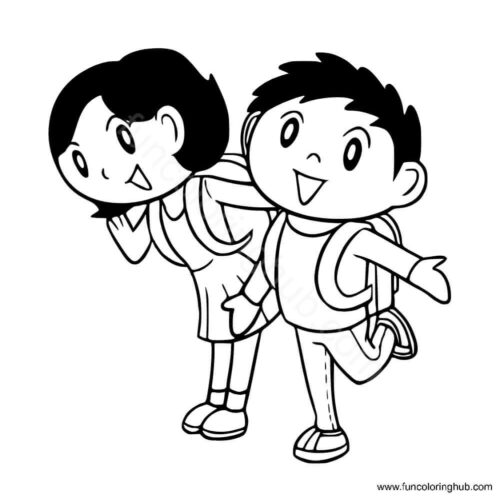 School friends coloring pages School friends coloring pages