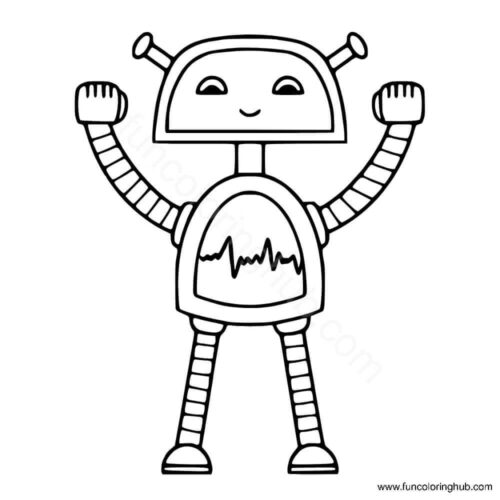 Simple robot coloring page