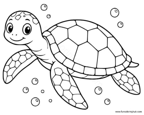 Swimming turtle coloring page Swimming turtle coloring page