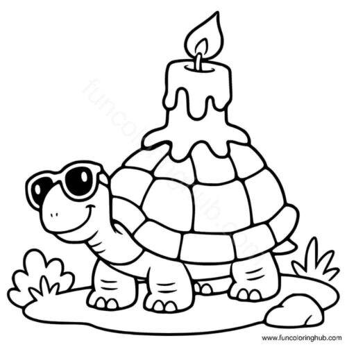 Turtle carrying a candle on its back Turtle carrying a candle on its back