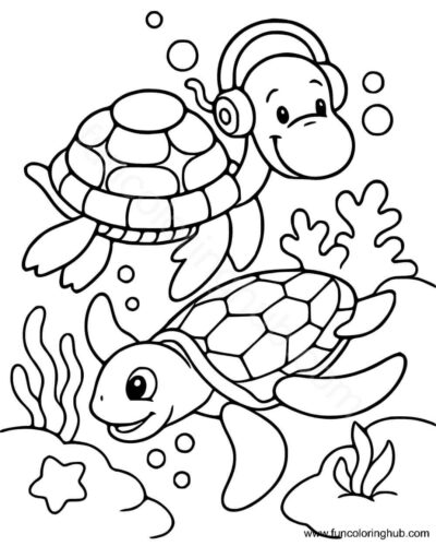 Turtle listening to music Turtle listening to music