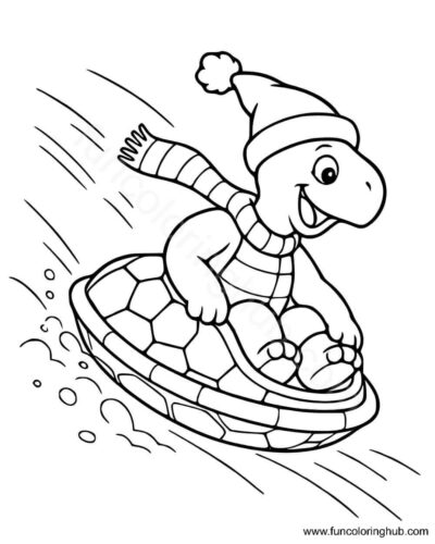 Turtle playing coloring page Turtle playing coloring page