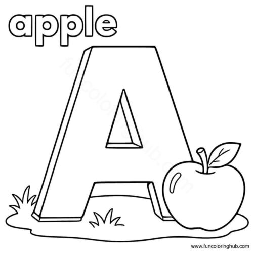 A is for Apple coloring page A is for Apple coloring page