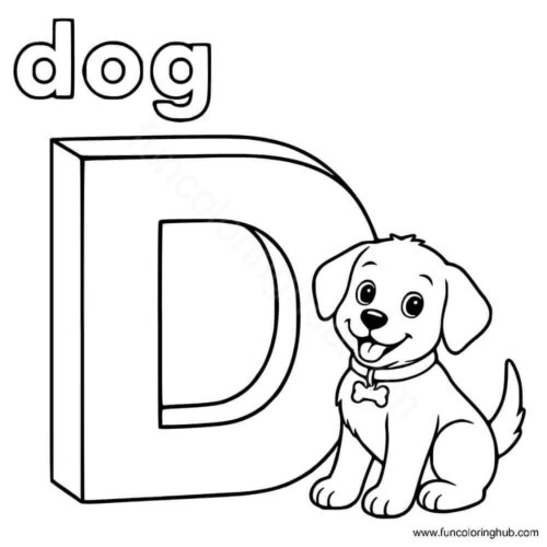 Alphabet D coloring page Alphabet D coloring page