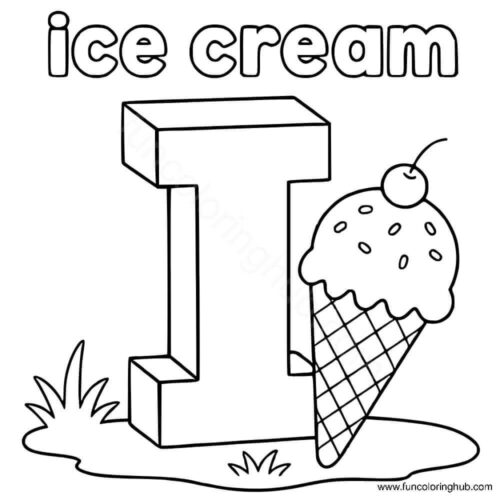 Alphabet I coloring page Alphabet I coloring page