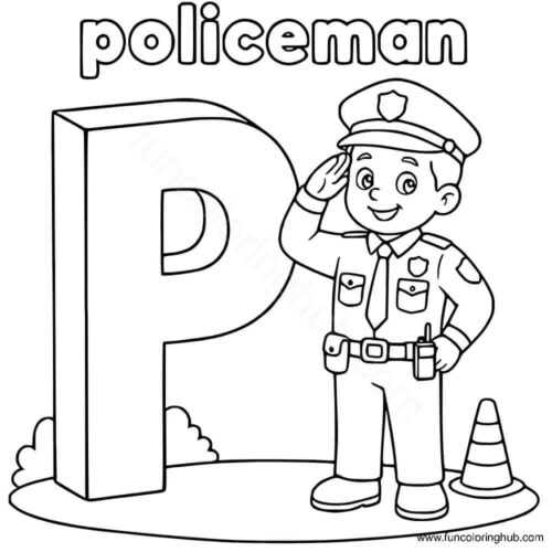 Alphabet P coloring page Alphabet P coloring page