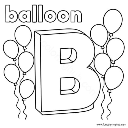 B for Balloon coloring page B for Balloon coloring page