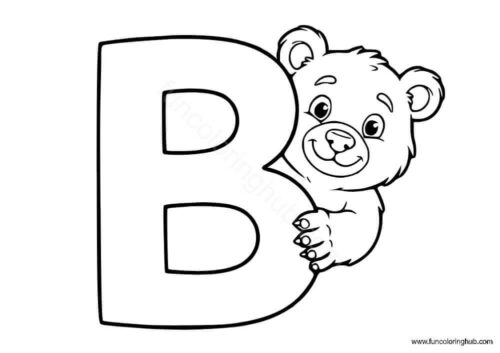 B for bear coloring page B for bear coloring page