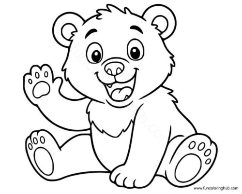 Bear cub coloring sheet Bear cub coloring sheet