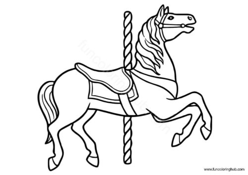 Carousal Horse Coloring Page Carousal Horse Coloring Page
