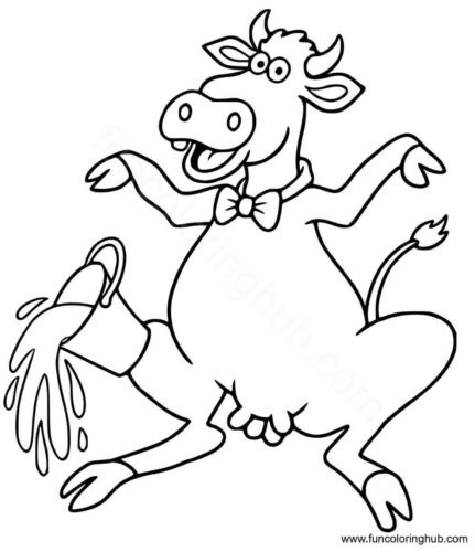 Cartoon Cow Coloring Page