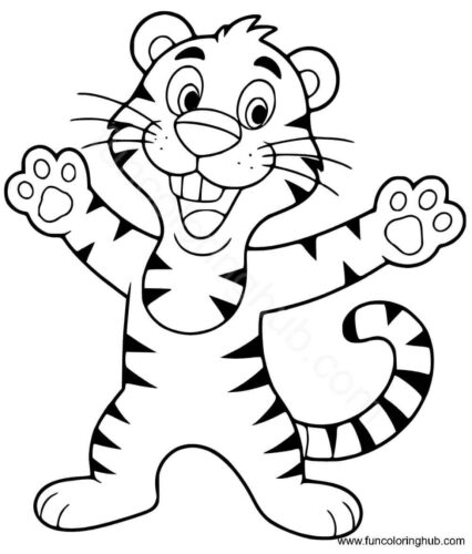 Cartoon Tiger coloring page Cartoon Tiger coloring page