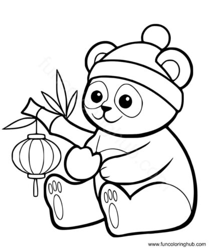 Cartoon panda bear coloring page Cartoon panda bear coloring page