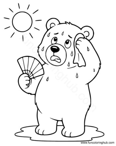 Cartoon polar bear coloring page Cartoon polar bear coloring page