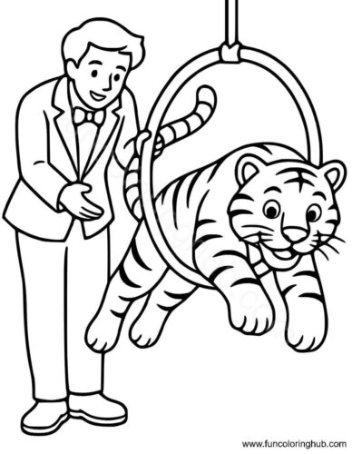 Circus Tiger coloring page Circus Tiger coloring page