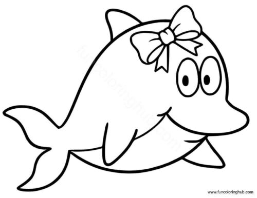 Coloring Picture Of Cute Dolphin Coloring Picture Of Cute Dolphin