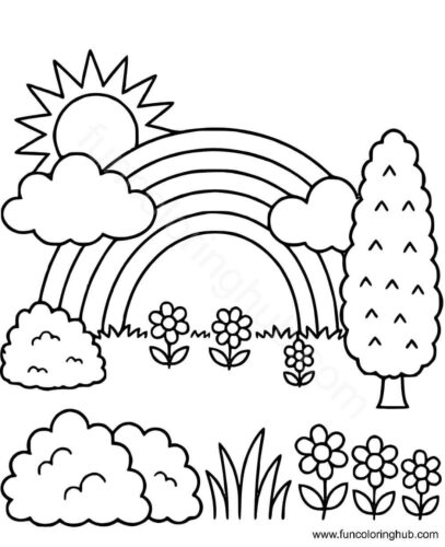 Coloring page of rainbow Coloring page of rainbow