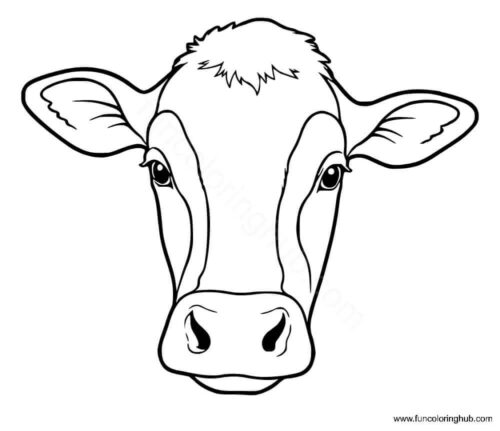 Cow Head Coloring Pages
