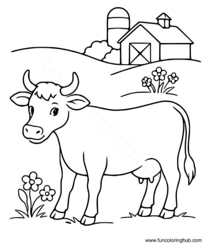 Cute Cow Coloring Pages Printable