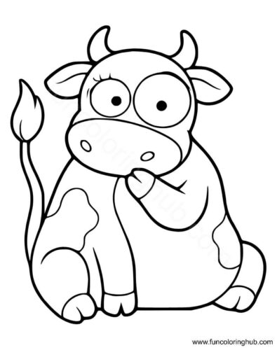 Cute Cow Colouring Page