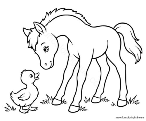 Cute Horse Coloring Page Cute Horse Coloring Page