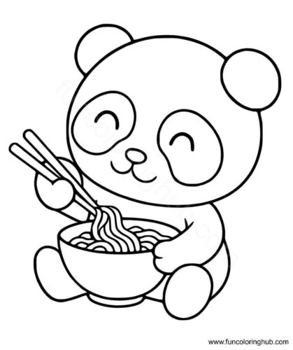 Cute Panda With Dinner Cute Panda With Dinner