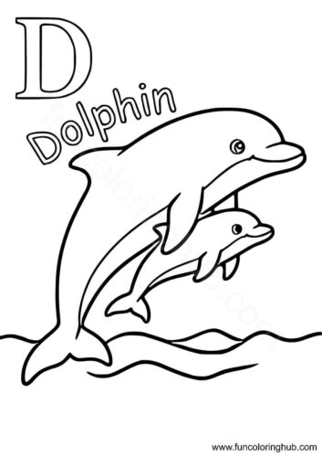 D For Dolphin Coloring Page D For Dolphin Coloring Page