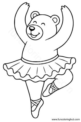 Dancing bear coloring picture Dancing bear coloring picture