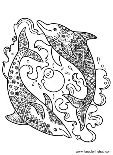 Dolphin Coloring Pages For Adults Dolphin Coloring Pages For Adults