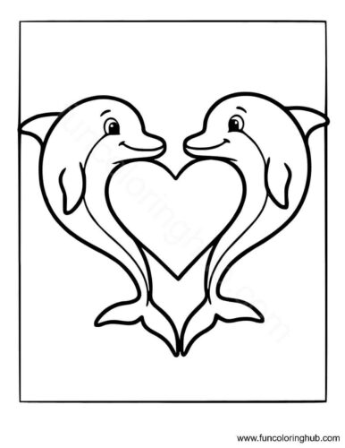 Dolphin Couple Coloring Page Dolphin Couple Coloring Page