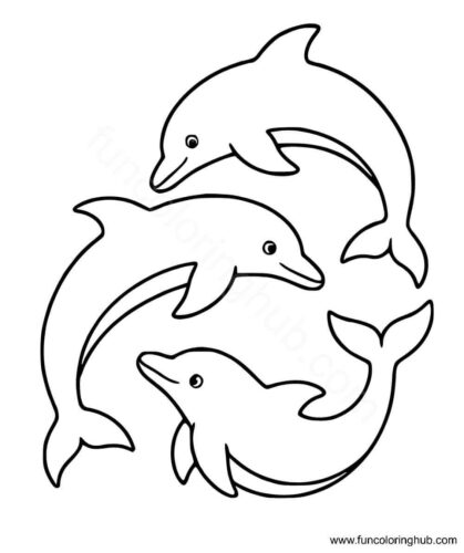 Dolphins Coloring Page Dolphins Coloring Page
